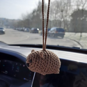 Wombat crochet car rearview mirror handmade accessory Backpack pendants little bag charm coworker cute Australian gift hanging with hanging