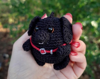 Black labrador car hanging charm dog rear view mirror dad mom dog gift  Handmade crochet cute keychain small plush hanger dog pet lover gift