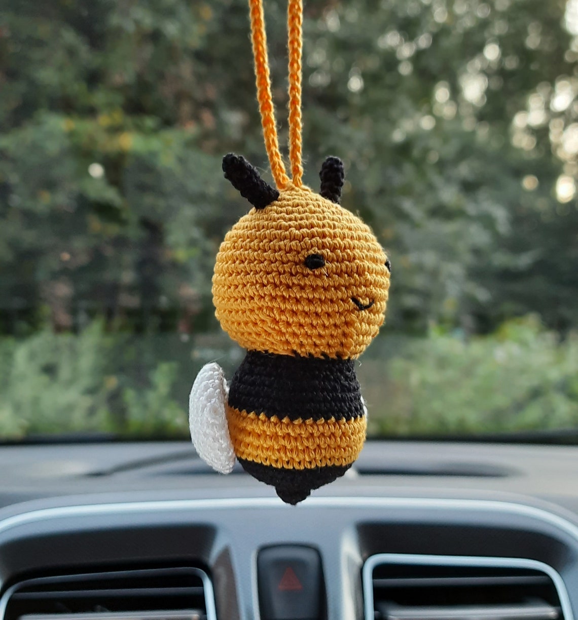 Crochet Hanging Car Accessory Rear View Mirror Women's - Etsy