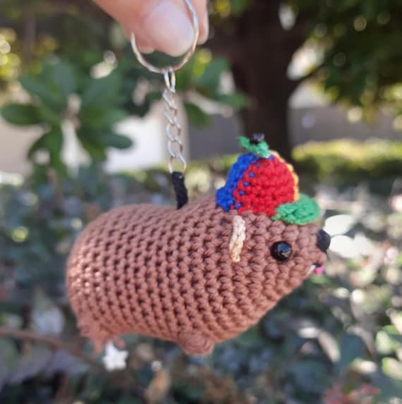 Crochet Halloween Hyrax Car Charm: Handmade Animal Keychain - Etsy