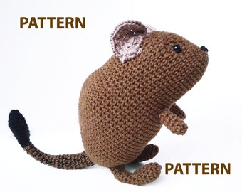 Crochet degu pattern amigurumi doll PDF pattern Pet memorial plush toy Plushie pattern stuffed animal