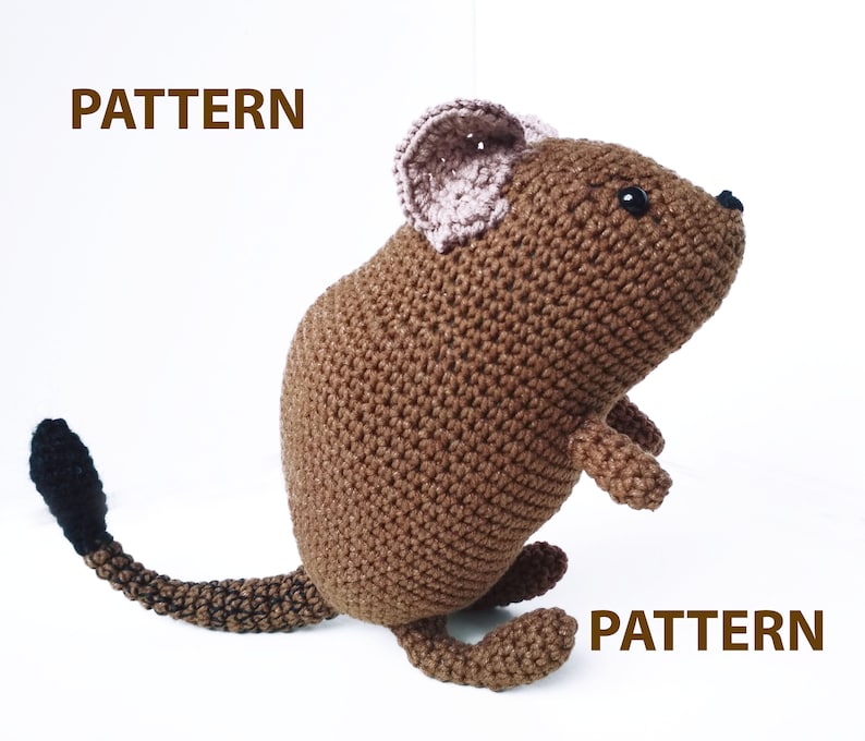 Crochet degu pattern amigurumi doll PDF pattern Pet memorial plush toy Plushie pattern stuffed animal image 1