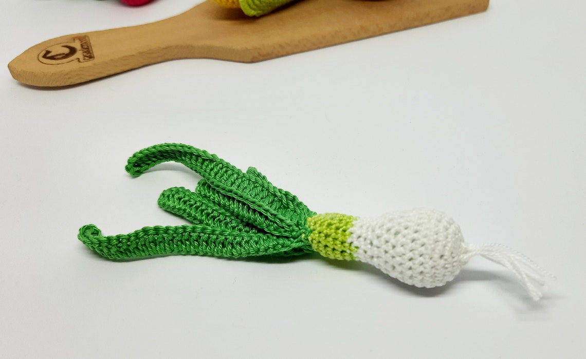 Crochet green onion montessori materials Play food for kids 5 Etsy