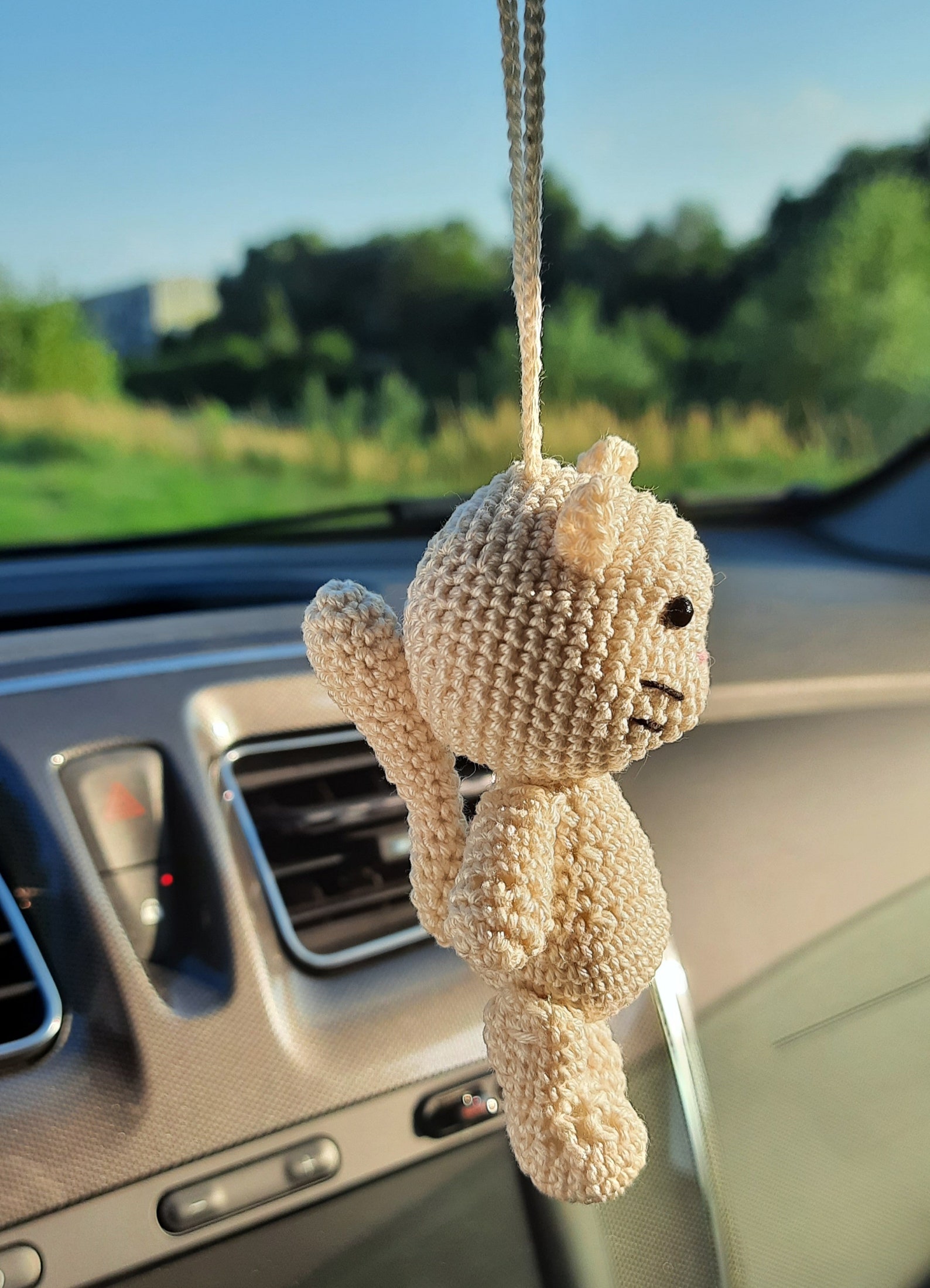 Crochet Hanging Car Accessory Rear View Mirror Women's Etsy UK