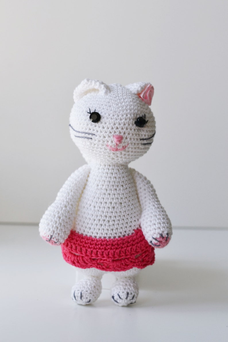 Cute Cat lady Crochet Cat doll Knitted Toddler girl toy White Etsy