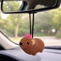 Crochet Rock Hyrax Car Charm: Handmade "Wawa Awawa" Animal Keychain product logo