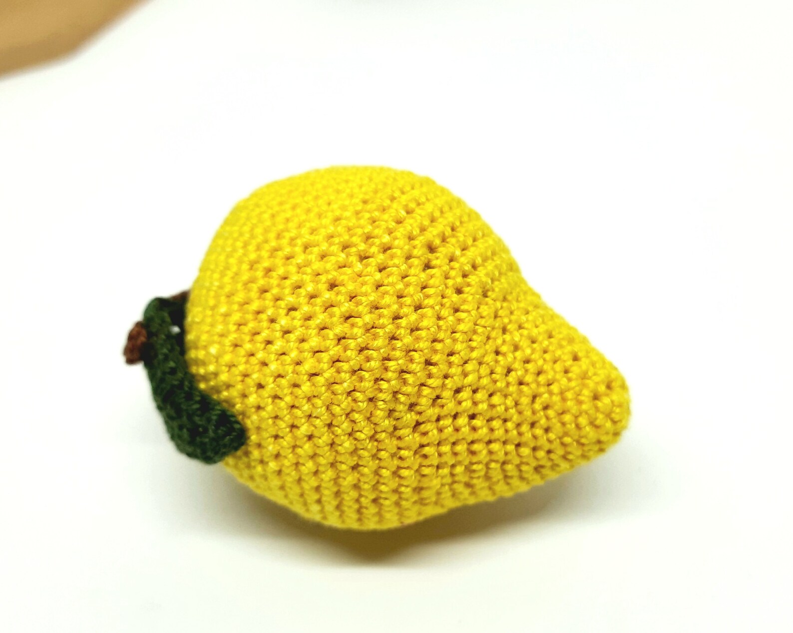 Crochet yellow mango Thai mango toy baby rattle Montessori Etsy