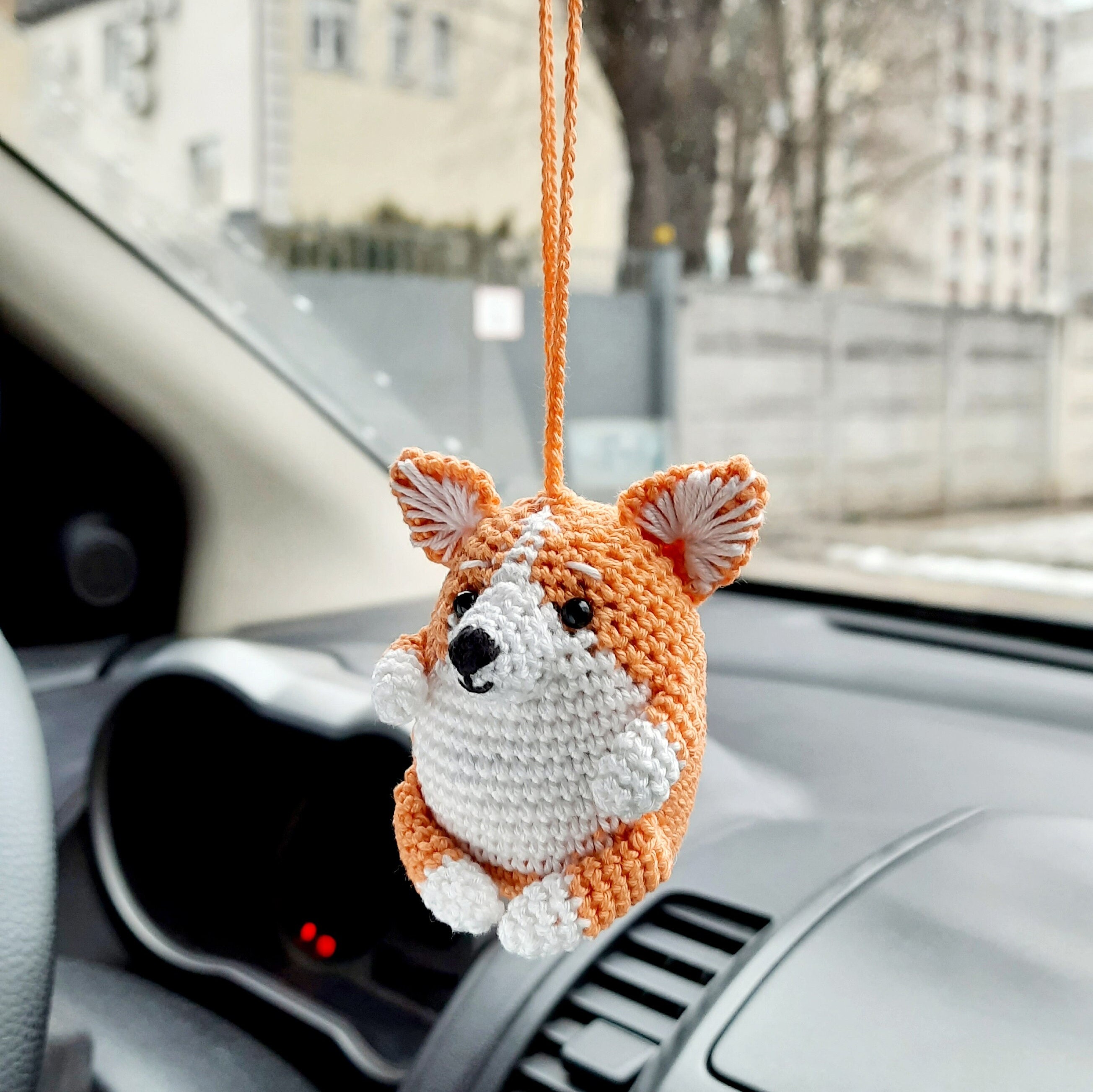 35 Corgi Crochet Patterns for Amigurumi, Pillows, Keychains, and Dog-Lover Gifts 35 Crochet Corgi Car Charm: Rearview Mirror Hanging Decor