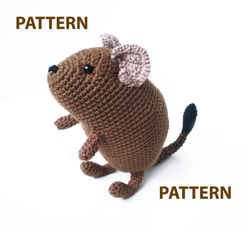Crochet degu pattern amigurumi doll PDF pattern Pet memorial plush toy Plushie pattern stuffed animal image 2