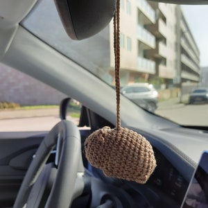 Wombat crochet car rearview mirror handmade accessory Backpack pendants little bag charm coworker cute Australian gift hanging image 4