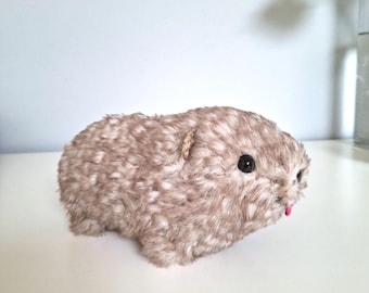 Chunky Crochet Rock Hyrax Plushie: Handmade Awawa albino