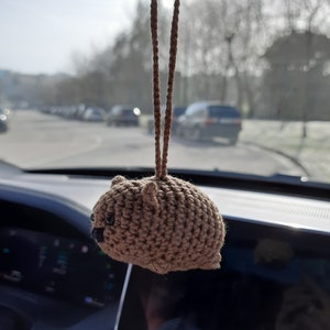 Wombat crochet car rearview mirror handmade accessory Backpack pendants little bag charm coworker cute Australian gift hanging image 6