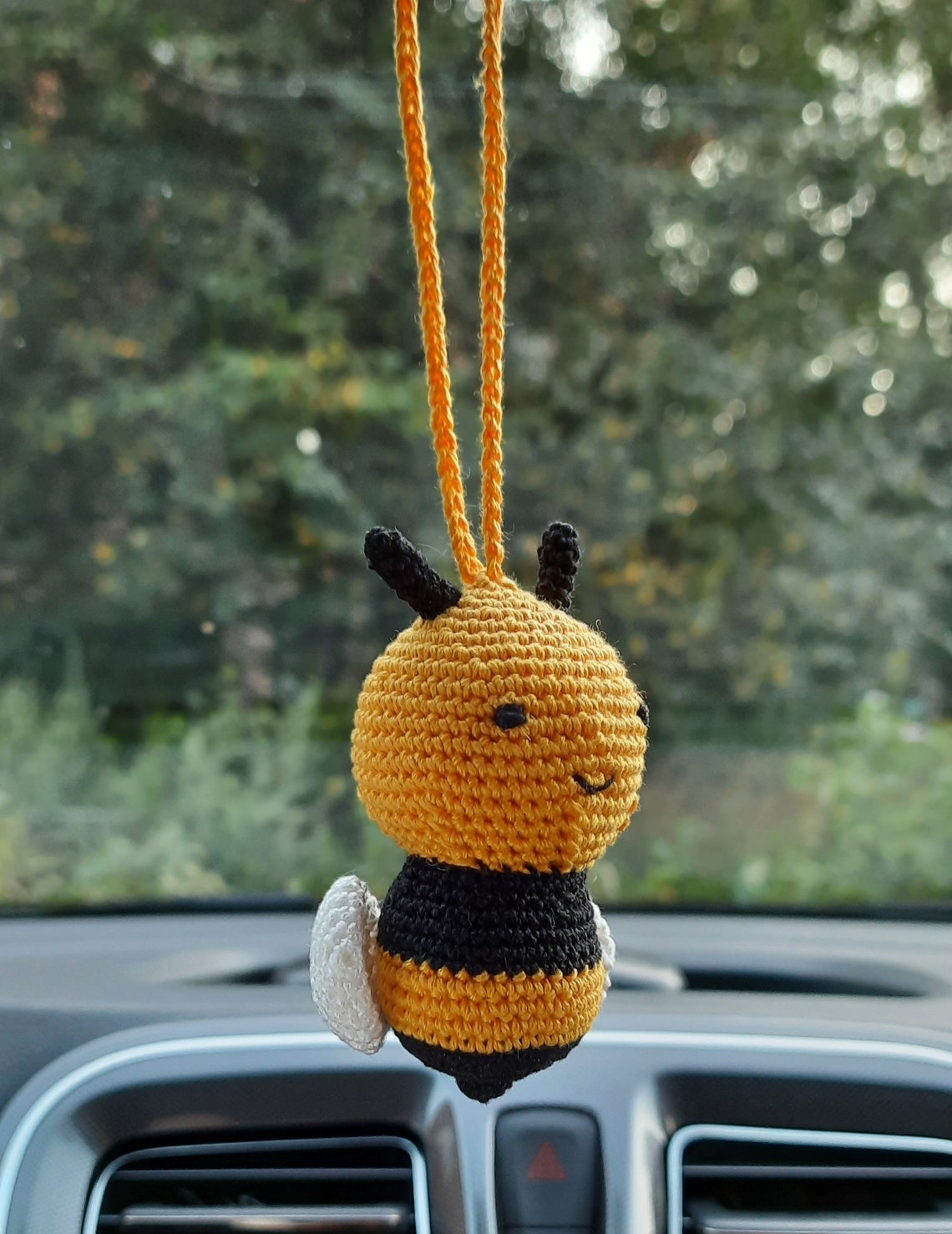 Crochet Hanging Car Accessory Rear View Mirror Women's Etsy