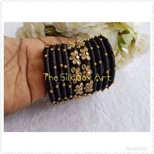 Buy Silk Thread Peach Cream Bangles Indian Peach Cream Bangles Online