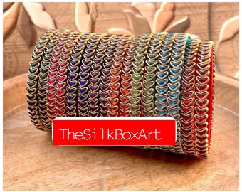 Silk Thread Indian Bangles set ( 8Set)