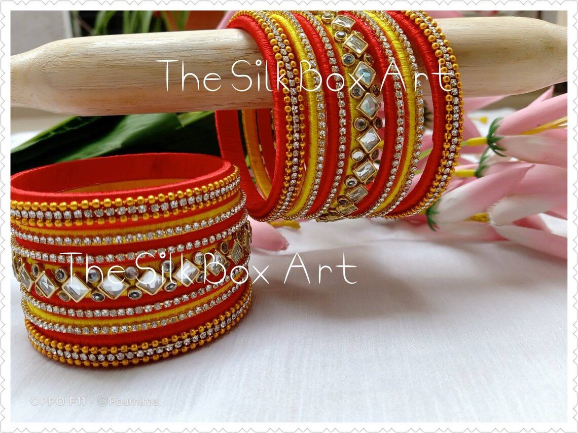 Silk Thread Indian Bangles set Etsy