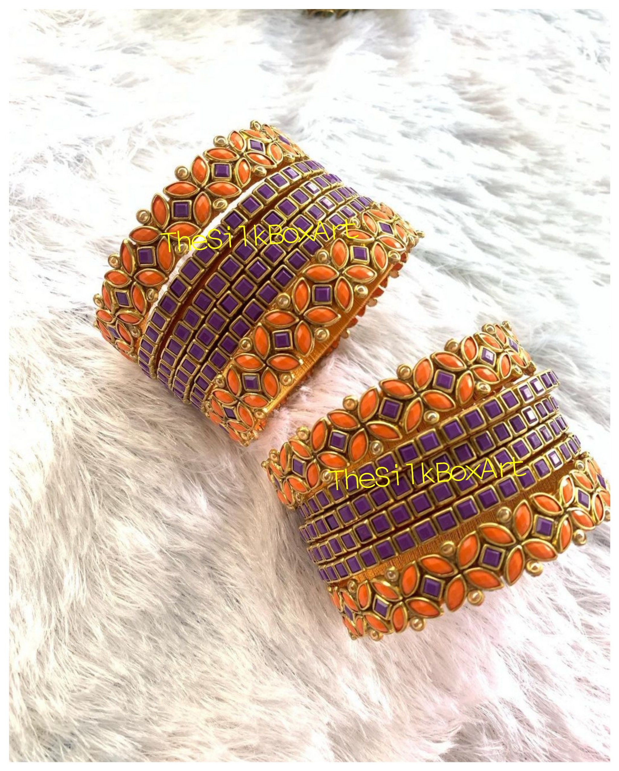 Violet silk deals thread bangles
