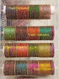 Gold Bead Glass Bangles (12 Bangles)
