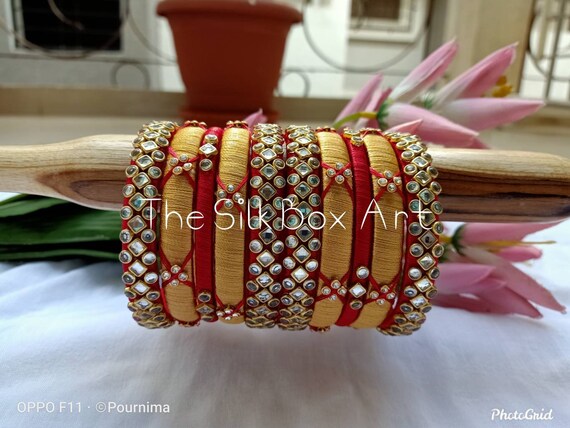 Silk Thread Bangles Set Etsy UK