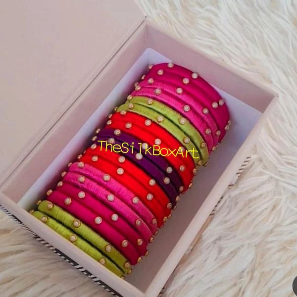 Silk Thread Indian Bangles set ( Whole box 9 set)