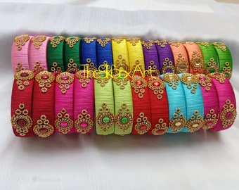 Zijden draad armbanden | Kerstcadeau\ Pooja retourgeschenken/varalakshmi vratam/housewarming| Sangeeth retourneert geschenken| Navratri retourneert geschenken