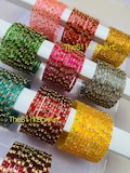 120 Diamond Cut Glass Bangles with Gold Beads Size 2.2