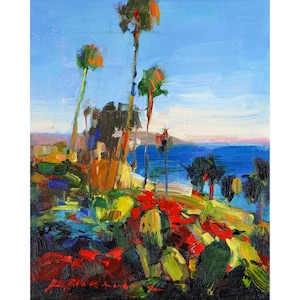 Laguna Beach Painting Seascape Original Art California Small Oil Painting Landscape Artwork 8&quot;x10&quot;