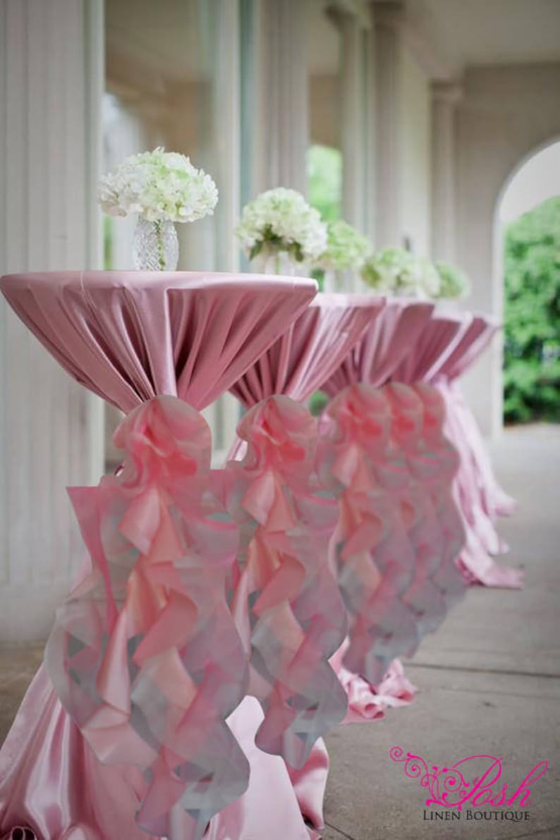 WEDDING HIGHBOY TABLE Decorations Bands Ties Bows Organza Etsy