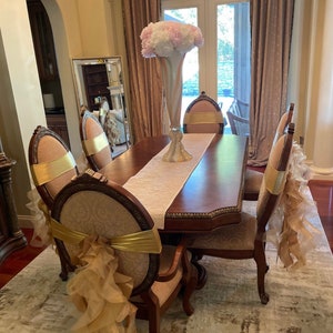 Fall Wedding Chair Sashes: Organza & Satin Pew Decorations