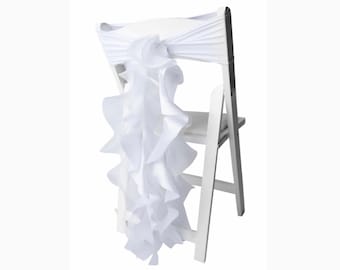 White Wedding Decor/White Wedding Decorations/Wedding Chairs/Wedding Chair Covers/Wedding Chair Sash/Bride and Groom Seats/Head Table