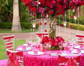 Wedding Decorations/Wedding Decor/Wedding Chairs/Wedding Chair Covers/Wedding Chair Sash/Hot Pink Beach Wedding/Hot Pink Wedding Decor