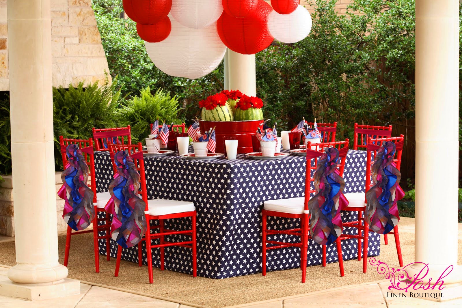American Flag Chair Sashes,4th of July USA Flag Patriotic Decor, Memorial Day Party Decor, Labor Day Decorations, Red, White and Blue