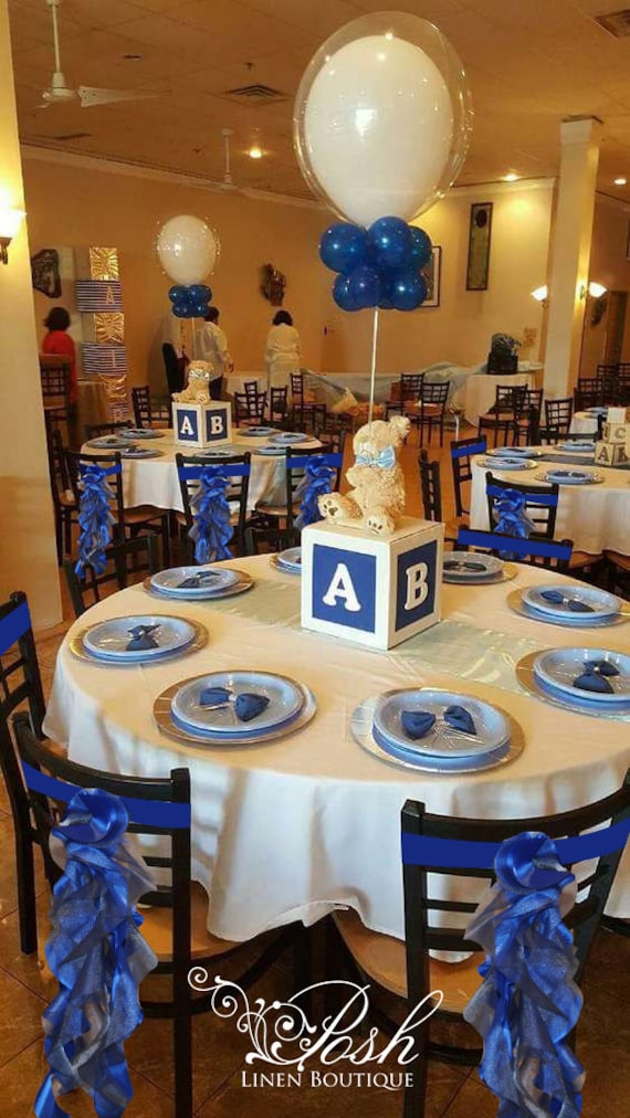 Royal Blue Baby Shower Sashes Special Event Chair Decoration Sets Of Either 2 4 5 6 8 Or 10 Chair Sashes Includes Free Shipping
