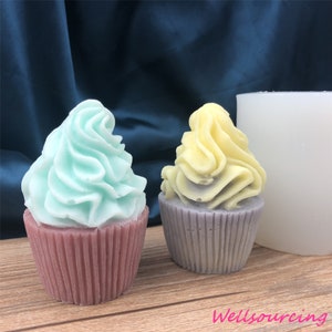 Silicone Muffin Candle Mold Ice Cream Cup Cake Mold Handmade Soap Making Supplies Aromatherapy Candle Gypsum DIY Clay Craft