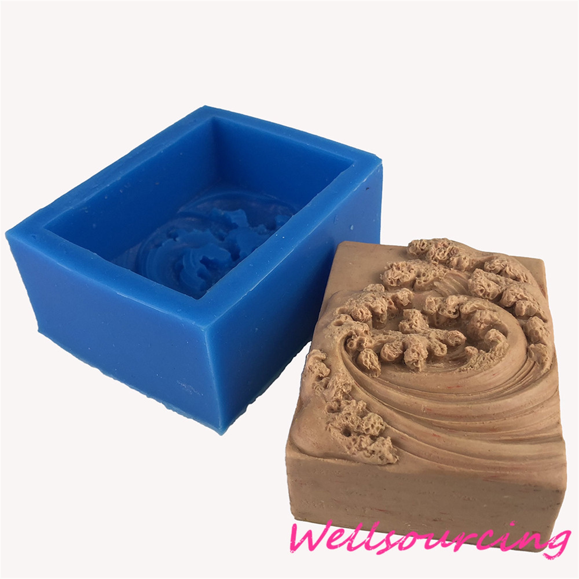 Square Sea Wave Shaped Silicone Soap Mold Fondant Mousse Cake Etsy UK