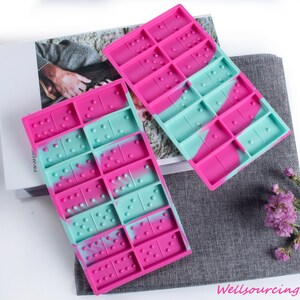 2 Pcs/Set Domino Silicone Molds DIY Resin Dominos Game Molds Epoxy Casting Mold Chocolate Baking Pan