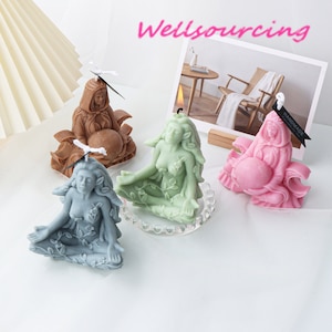Pregnant Woman Mother Moon Candle Mold Silicone Craft Woman Meditating Candle Making Tool Resin Soap Mold Home Fragrance Decoration