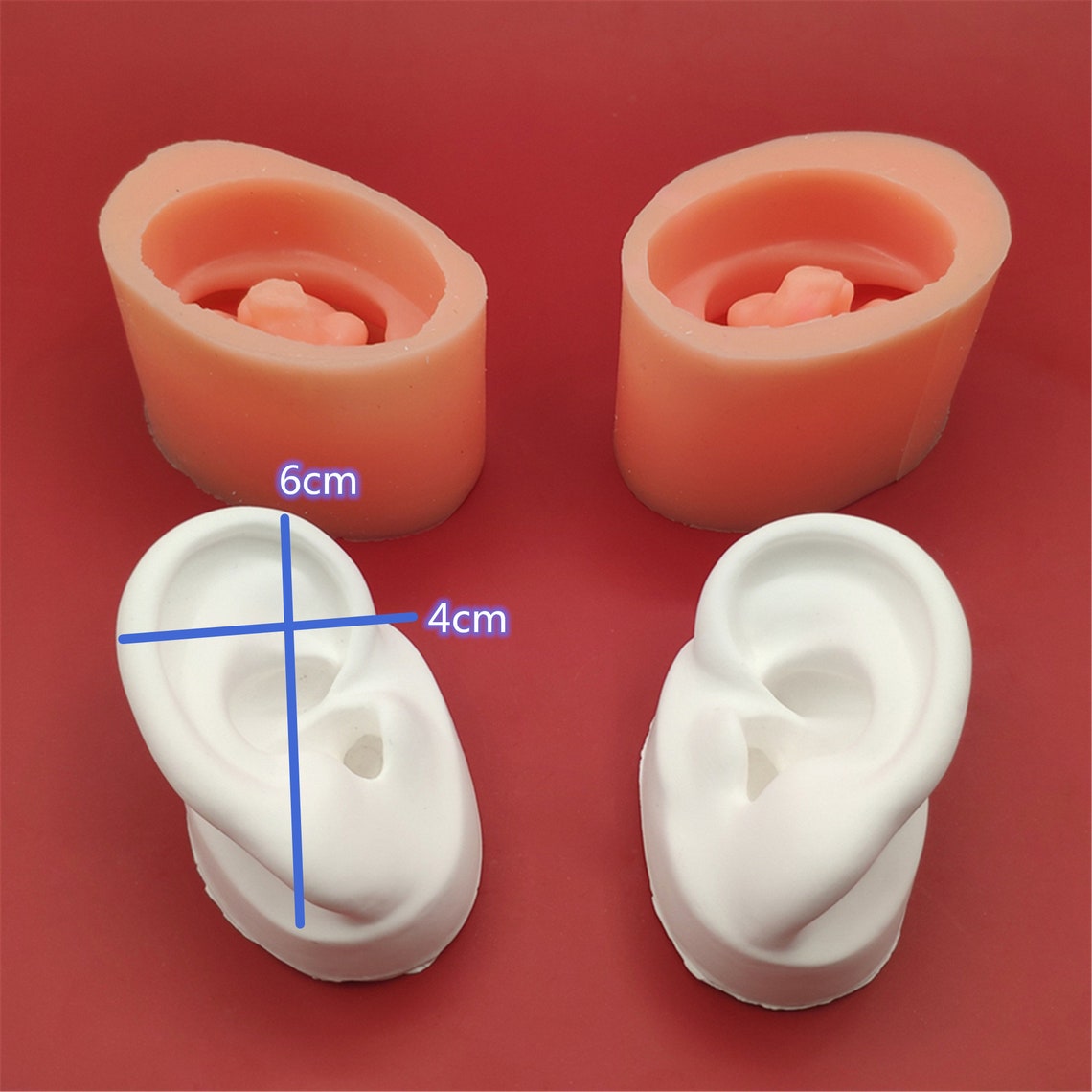 3D Silicone Ear Mold Handmade Clay Soap Making Tool One Pair Etsy