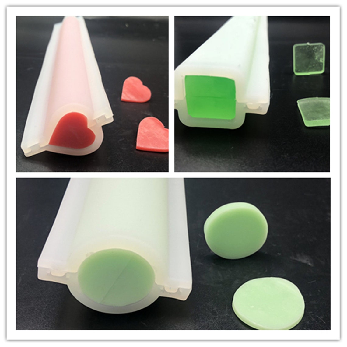 Round Square Heart Silicone Tube Column Mold DIY Soap Mold Etsy