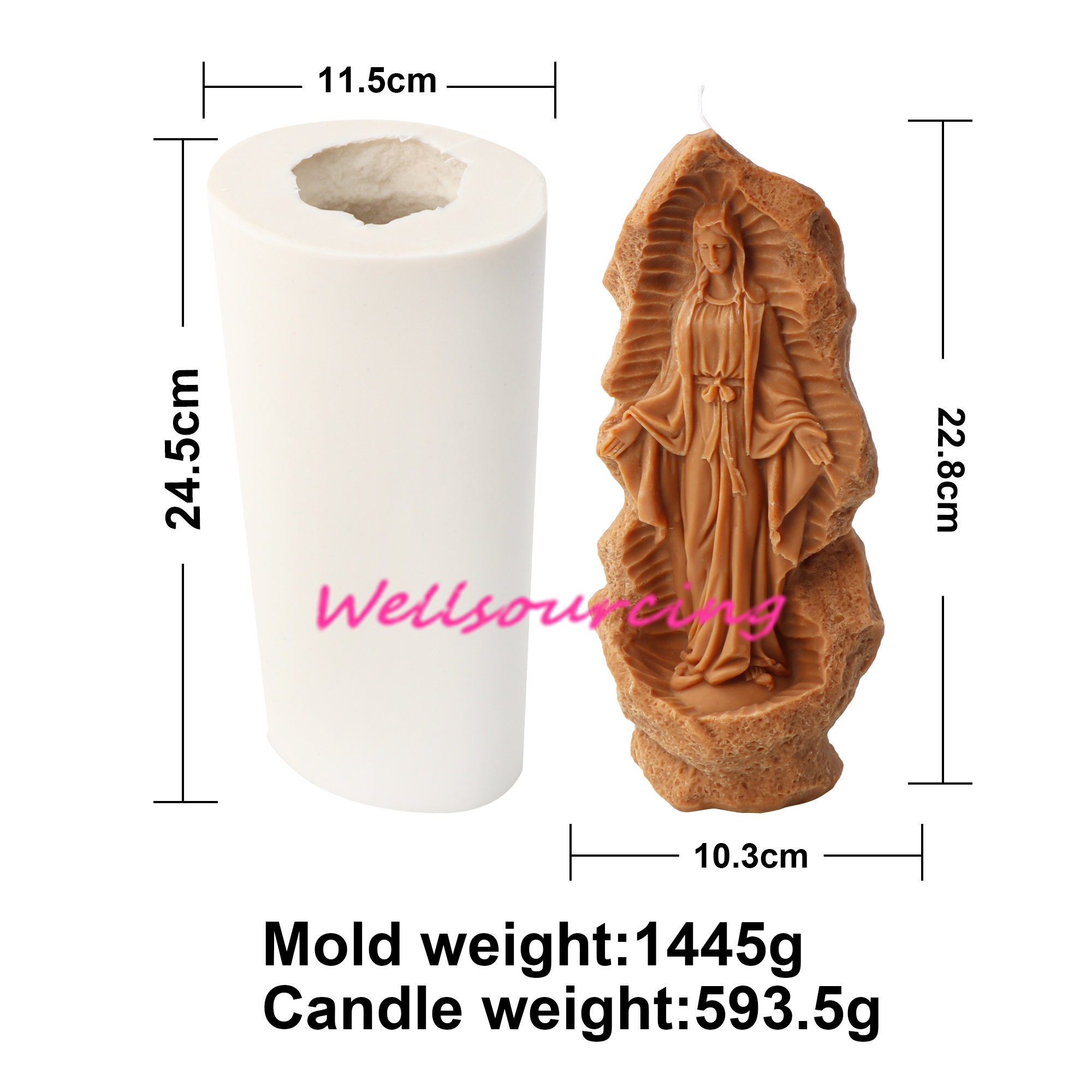 Virgin Mary Candle Mold Candle Silicone Mold Candle Making Etsy