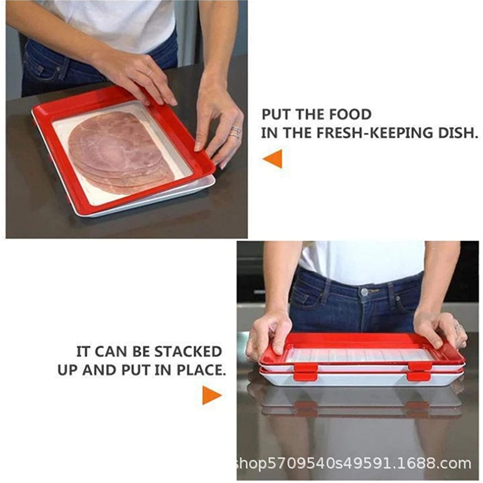 2 Pcs/set Vacuum Food Preservation Tray With Elastic Lid Etsy UK