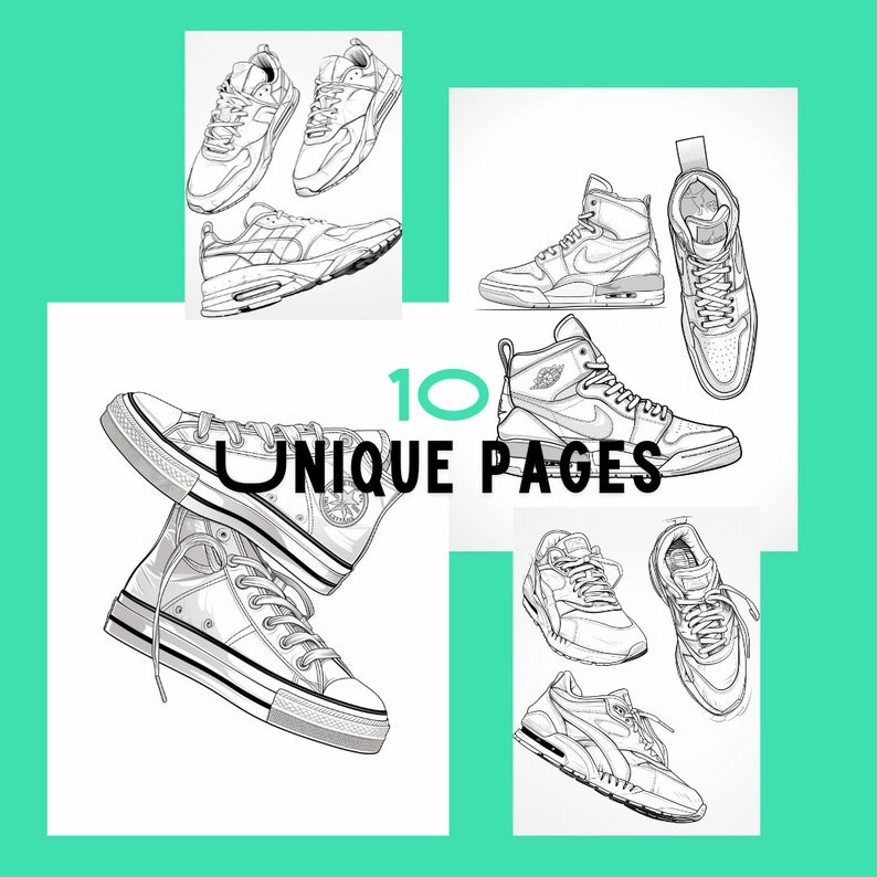 Sneakers Coloring Pages, Trainers Colouring Sheets, Colouring Prints