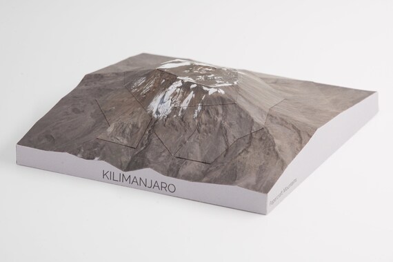 Kilimanjaro Papercraft Mountain (High Quality Print)