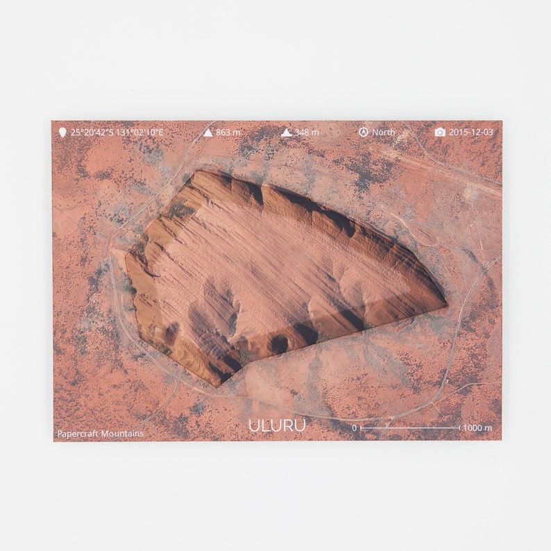 Australia's Uluru Easy Papercraft Mountain image 1