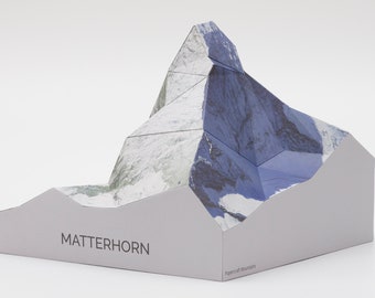 Large Matterhorn Papercraft Mountain (High Quality Print)