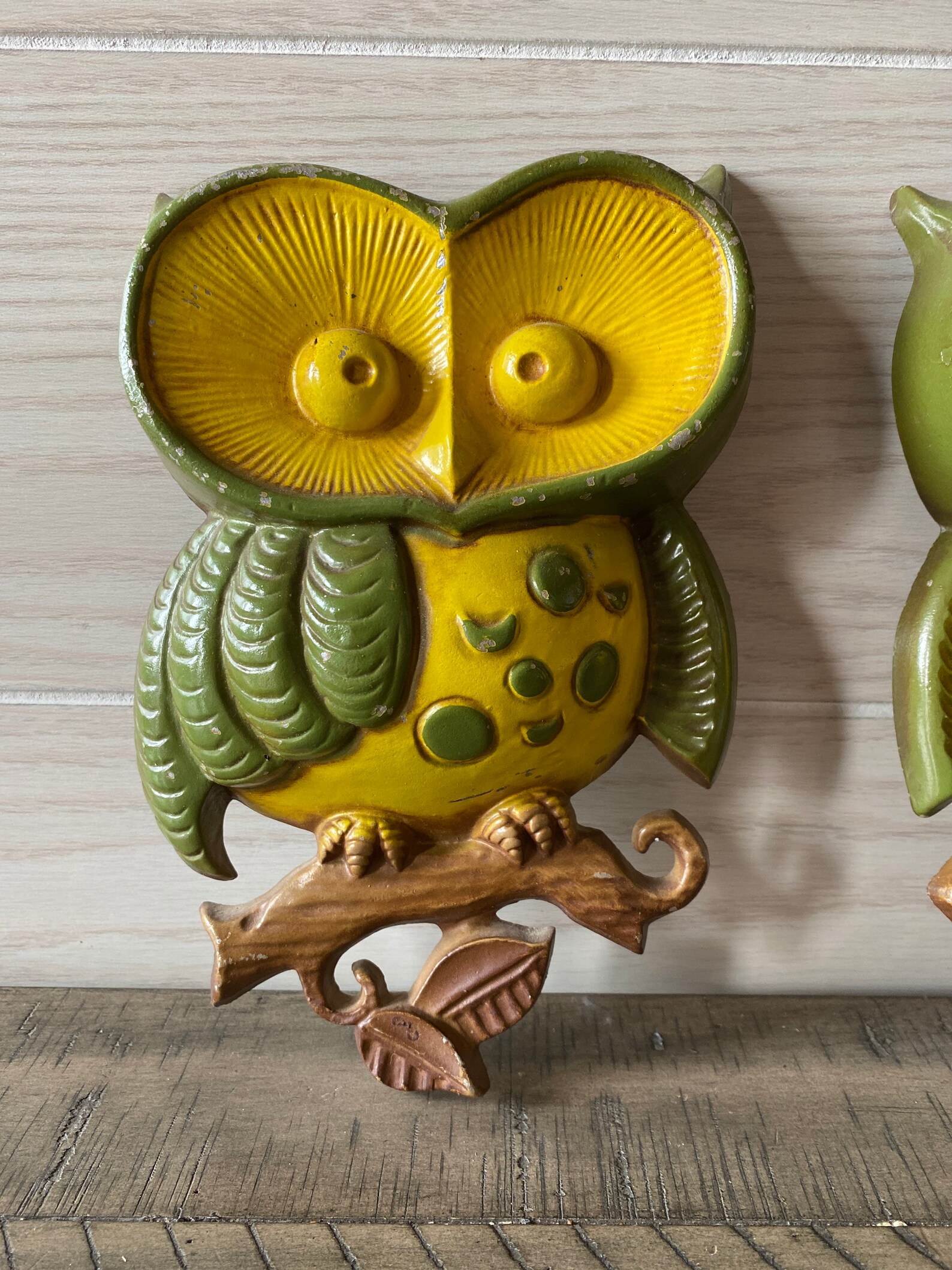 1970s Vintage Sexton Metal Owl Wall Decor Pair Etsy