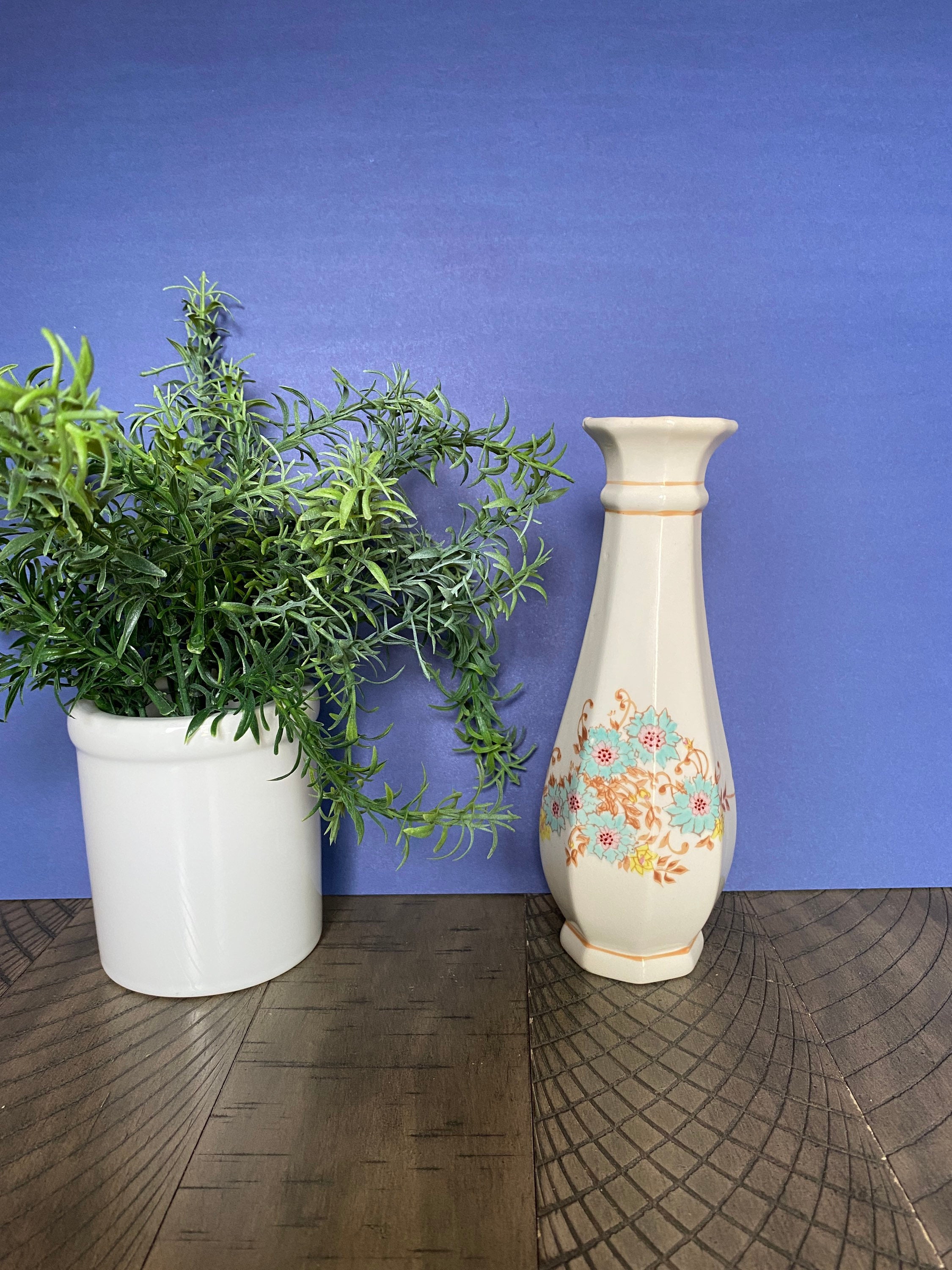 Vintage Floral FTD 1983 Bud Vase Hand Painted Etsy