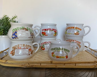 Vintage Soup Recipe Bowls