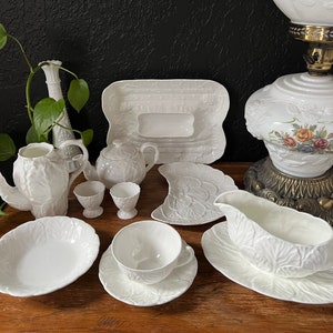 Antique Coalport Countryware / Wedgwood Countryware Crescent Plates, Gravy Boat, Egg Cups, Teapot, Coffee Pot, Asparagus Plate, Fruit Bowl