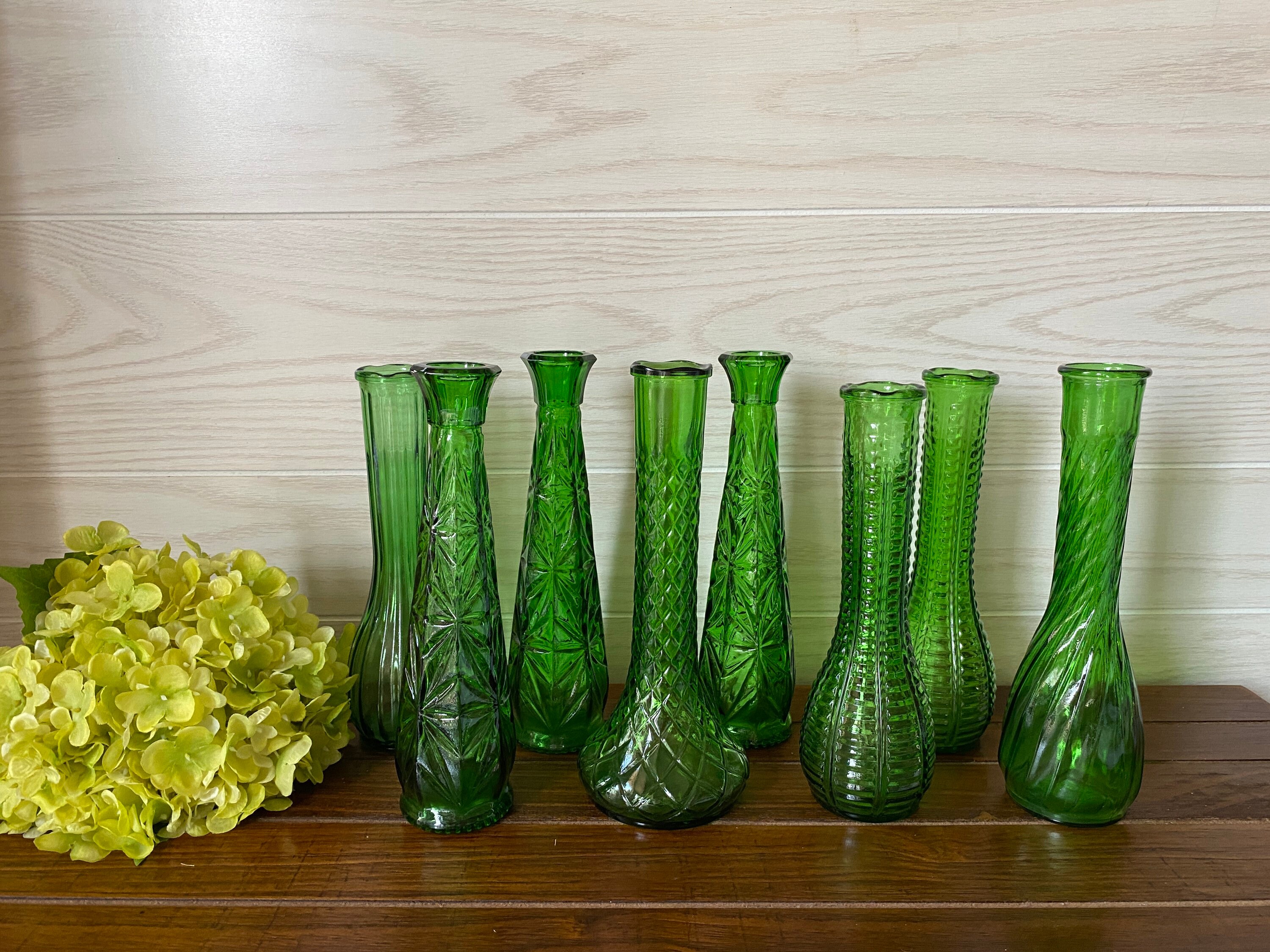 1970s Assorted Green Bud Vases Set of 8 Etsy